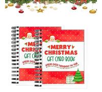 The ChristmasGift Card Book,30-Page Gift Card Holder Booklet with Mini Envelope Template,5x7 Inch Colorful Spiral Bound Merry Christmas C-ard Book,for Stocking Stuffer,Teacher,Friend