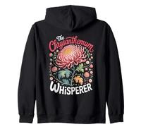 The Chrysanthemum Whisperer Mums Floral Zip Hoodie