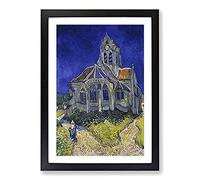 The Church at Auvers-Sur-Oise Framed Print | A2 Black Framed Wall Art | Ready to Hang | Modern Religious Picture | Living Room Bedroom Lounge Office