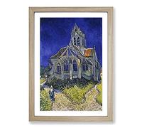 The Church at Auvers-Sur-Oise Framed Print | A2 Oak Framed Wall Art | Ready to Hang | Modern Religious Picture | Living Room Bedroom Lounge Office