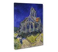 The Church At Auvers Sur Oise, View From The Chevet By Vincent Van Gogh Canvas Print | Gallery Wrapped 30mm Frame Wall Art | 30x20 inches | Ready to Hang | Impressionist Cityscape Picture