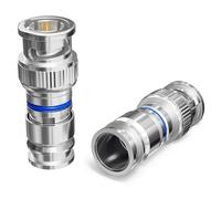 THE CIMPLE CO - BNC Compression Connector for RG6 Coaxial Cable - Male RG6 BNC Connectors for Security Cameras, CCTV, SDI, HD-SDI - Coax Cable Ends 100 Pack