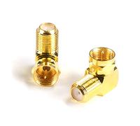 THE CIMPLE CO Gold Coaxial Cable Right Angle Connector - 4 Pack - for Tight Corners and Flat Panel TV Mounting - 90 Degree F Type Adapter for Coax Cable and Wall Plates