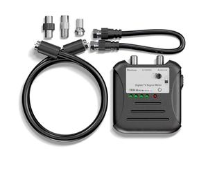 THE CIMPLE CO Signal Strength Meter, LED Indicators, for RV's and Over-The-Air Antennas, Sensitivity Adjuster, TV Antenna Finder, with Coax, Black