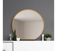 The Circulus - Black Framed Flat Bottom Circular Wall Mirror - Perfect for the Mantle! 41" X 39" (105CM X 100CM)