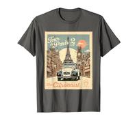 The Citroënist 2CV Eiffel Tower Tour De Paris T-Shirt, Men, Asphalt Grey, Large