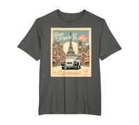 The Citroënist 2CV Eiffel Tower Tour De Paris T-Shirt, Men's Big and Tall, Asphalt Grey, 2X Tall