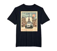 The Citroënist 2CV Eiffel Tower Tour De Paris T-Shirt, Men's Big and Tall, Black, 2X Tall
