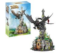The City of Taming Dragons Building Set, 998pcs Castle & Night Fury Dragon Building Blocks Toy Kit, Architecture Display Model with Detachable Dragon, Movie-Inspired Gift for Adults & Kids Ages 8+