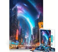 The City of The Future 1000 Piece Jigsaw Puzzle for Teenagers Smart Game Relaxed Mind Pattern Assembly Santa Wish List (50x75cm)
