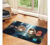 The City on the Water Pet Absorbent Leather Non-Slip Feeding Mat 30x45cm, Quick Drying, Waterproof, Washable Bowl Mat