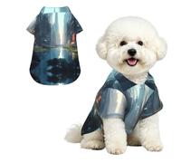 The City on the Water Pet Hawaiian Shirt - Soft Peach Skin Button-Down top, Casual Beach Style Medium
