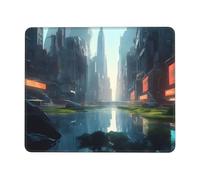 The City On The Water Square Waterproof Non-Slip Rubber Base Mouse Mat for Office Laptop,Laptop Wireless Mouse Home Office Travel 7.9 X 9.5 in