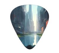 The City on the Water Stylish and durable guitar picks, three types of thin, medium and heavy guitar picks (12 pieces), suitable for guitar, bass, electric guitar, ukulele,