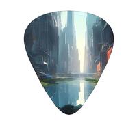 The City on the Water Wear-resistant guitar picks, thin, medium, heavy, 12 pieces of guitar picks, suitable for guitar, bass, electric guitar, ukulele,