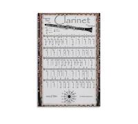 The Clarinet Fingering Chart Poster, Gift For Music Lovers Clarinet Retro Poster, Clarinet New Player Gift, Wall Art For Player Canvas Posters Wall Art Bedroom Office Room Decor Gift 12x18inch(30x45cm