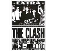 The Clash Concert Poster 11 X 17 - Legendary 1981 Bond's Casino Show - NYC - Times Square - Joe Strummer - Live In America - Punk Rock Icons - Rare Art Print