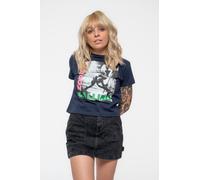 The Cure Crop Top T Shirt Boys Dont Cry Band Logo Official Womens Navy