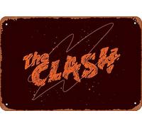 The Clash London Symbol UK Maroon Logo Rock Music for Fan Poster Retro Metal Tin Vintage Sign 12 X 8 Inch Bar Music Club Man Cave Room Wall Decor