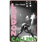 The Clash Poster - London Calling Metal Sign Vintage Tin Signs Wall Decor Decoration for Home Kitchen Garage Retro Plaque 8x6 inch