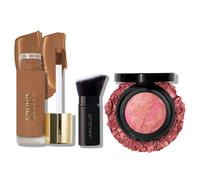The Classic Matte Look - Liquid (3 PC) LAURA GELLER NEW YORK Double Take Liquid Foundation Deep Retractable Kabuki Brush Baked Blush-n-Bri