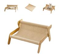 The Claw Lounge, Cat Sisal Chair, 2 in 1 Cat Sisal Chair for Indoor Cats Hammock for Scratching Pad, Sisal Cats Scratcher Bed, Wear-Resistant Scratching Pad Lounge Chairs (Khaki1)