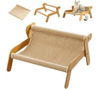 The Claw Lounge, Cat Sisal Chair, 2 in 1 Cat Sisal Chair for Indoor Cats Hammock for Scratching Pad, Sisal Cats Scratcher Bed, Wear-Resistant Scratching Pad Lounge Chairs (Khaki1)