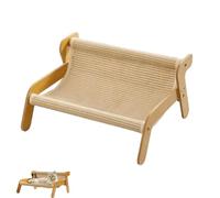 The Claw Lounge, Cat Sisal Chair, Cat Lounger With Sisal Mat, Recliner With Scratcher, Friendly Summer Breathable Fabric, Cool, Wear-Resistant, for Indoor Rest (Linen Style)