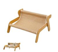 The Claw Lounge Scratcher Couch, Wooden Sisal Chair Lounger, 2-in-1 Scratch Pad Bed, Durable Modern Furniture for Indoor Cats(Sisal)