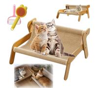 The Claw Lounge, Wavy Scratcher for Cats, 2-in-1 Cardboard Cat Scratcher & Lounger - Waterproof & Durable, Cat-Friendly Summer Breathable Fabric, for Indoor Cats (Linen Style)