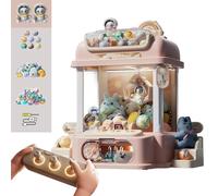 The Claw Machine with Remote Control , Claw Machine Big with Light and Music,2 Panda Doll,25 Dolls,20 Gashapons for 4-7 8-12 Year Old Boy Girl Gift Ideas ,Pink