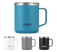 The Clean Hydration Company Coffee Cup Travel Mug Insulated - 12 Oz | Ceramic Lined Tumbler Cup with Lid | Reusable Office Mug | Double Wall Vacuum Eco-Friendly, BPA-Free (Aqua)