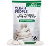 The Clean People Dishwasher Detergent Pods | Cuts Grease and Rinses Sparkling Clean | Residue-Free | Lemon, 120 Pack