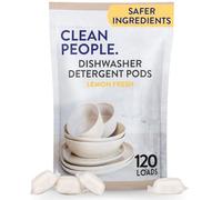 The Clean People Dishwasher Detergent Pods | Cuts Grease and Rinses Sparkling Clean | Residue-Free | Lemon, 120 Pack