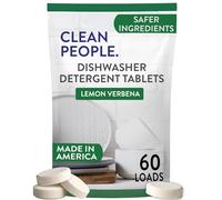 The Clean People Dishwasher Tablets - Cuts Grease & Rinses Sparkling Clean - Residue-Free - Phosphate Free Dishwashing Tablets - Lemon Verbena, 60 Pack