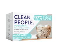 The Clean People Fabric Softener Sheets - Dryer Sheets - Softens & Removes Static Cling - Vegan Laundry Softener, Essential Oils (120 Count, Peppermint)