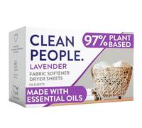 The Clean People Fabric Softener Sheets - Dryer Sheets - Softens & Removes Static - Vegan Laundry Softener With Essential Oils - Lavender, 160 Pack