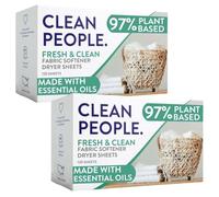 THE CLEAN PEOPLE The Clean People Fabric Softener Sheets - Dryer Sheets - Soften & Eliminate Static - Vegan Clothes Softener with Essential Oils - Fresh Scent, P