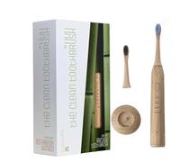 The Clean Toothbrush | Eco-Friendly and Socially Responsible Electric Toothbrush | with Waterproof IPX7 Smart Sonic Technology and USB Charger | Includes 2 Replacement Bamboo Toothbrush Heads