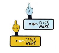 The Click Here Surprise Button - 3D Printed Fun Interactive Gag Gift, Middle Finger Toy for Adult, Novelty Desk Toy, Perfect for Pranks & Office Fun (2PCS)