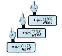 The Click Here Surprise Button - 3D Printed Fun Interactive Gag Gift, Middle Finger Toy for Adult, Novelty Desk Toy, Perfect for Pranks & Office Fun (3PCS)
