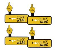 The Click Here Surprise Button - 3D Printed Fun Interactive Gag Gift, Middle Finger Toy for Adult, Novelty Desk Toy, Perfect for Pranks & Office Fun (4PCS-1)