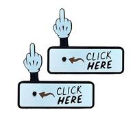 The Click Here Surprise Button - 3D Printed Fun Interactive Gag Gift, Middle Finger Toy for Adult, Novelty Desk Toy, Perfect for Pranks & Office Fun (2PCS-1)