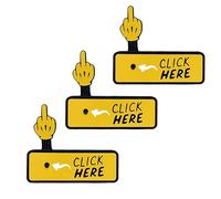 The Click Here Surprise Button - 3D Printed Fun Interactive Gag Gift, Middle Finger Toy for Adult, Novelty Desk Toy, Perfect for Pranks & Office Fun (3PCS-1)