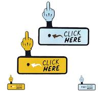 The Click Here Surprise Button, Funny Pop-Up Finger Button, Hilarious Prank Gift, Funny Desk Decor, Office Joke Gifts For Coworkers, Friends, And Parties (Yellow+ Blue)