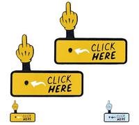 The Click Here Surprise Button, Funny Pop-Up Finger Button, Hilarious Prank Gift, Funny Desk Decor, Office Joke Gifts For Coworkers, Friends, And Parties (2pcs-Yellow)
