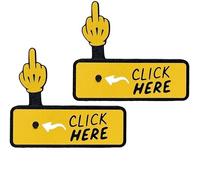 The Click Here Surprise Button - Hilarious Prank Gift, Novelty Fidget Clicker Toy for Desk Decor, Funny Office Gag Gift for Adults, Stress Relief Humor Accessory (Yellow*2)