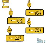 The Click Here Surprise Button, Hilarious Prank Toy, 3D Printed Funny Pop-Up Middle Gifts Finger Button Surprise Prank Gifts for Adult, Novelty Office Humor Stress Relief Middle Finger Toy(4pcs-A)