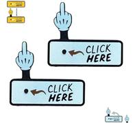 The Click Here Surprise Button, Hilarious Prank Toy, 3D Printed Funny Pop-Up Middle Gifts Finger Button Surprise Prank Gifts for Adult, Novelty Office Humor Stress Relief Middle Finger Toy(2pcs-A)