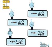 The Click Here Surprise Button, Hilarious Prank Toy, 3D Printed Funny Pop-Up Middle Gifts Finger Button Surprise Prank Gifts for Adult, Novelty Office Humor Stress Relief Middle Finger Toy(4pcs-B)